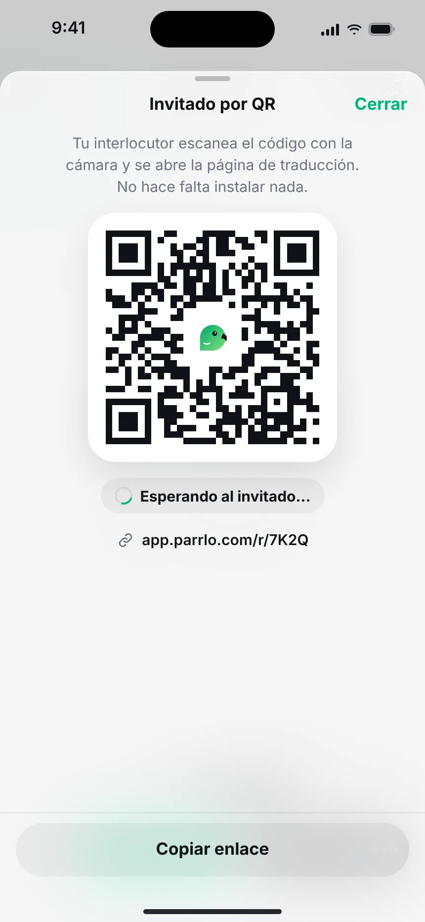 Con QR, sin instalar — guest qr waiting