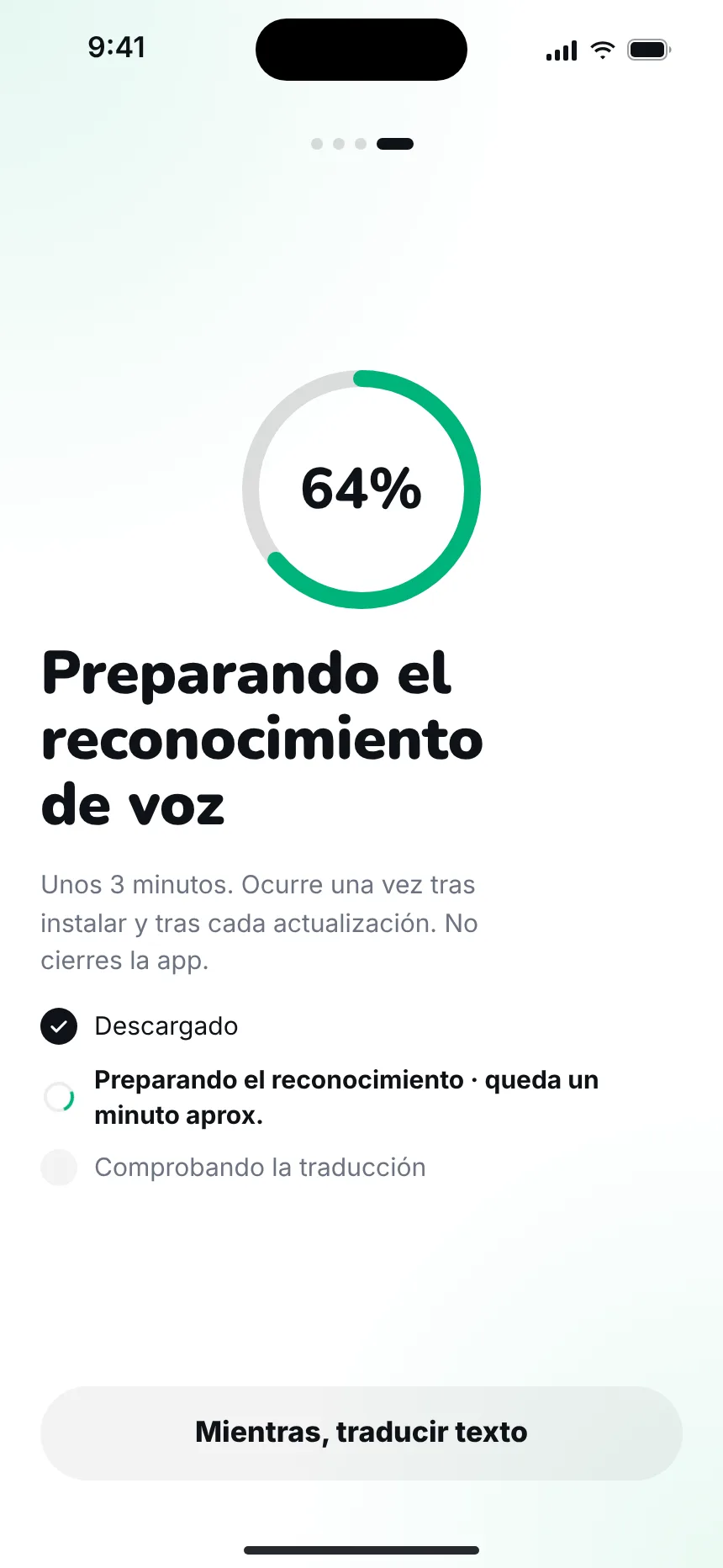 Primer inicio — onboarding prep