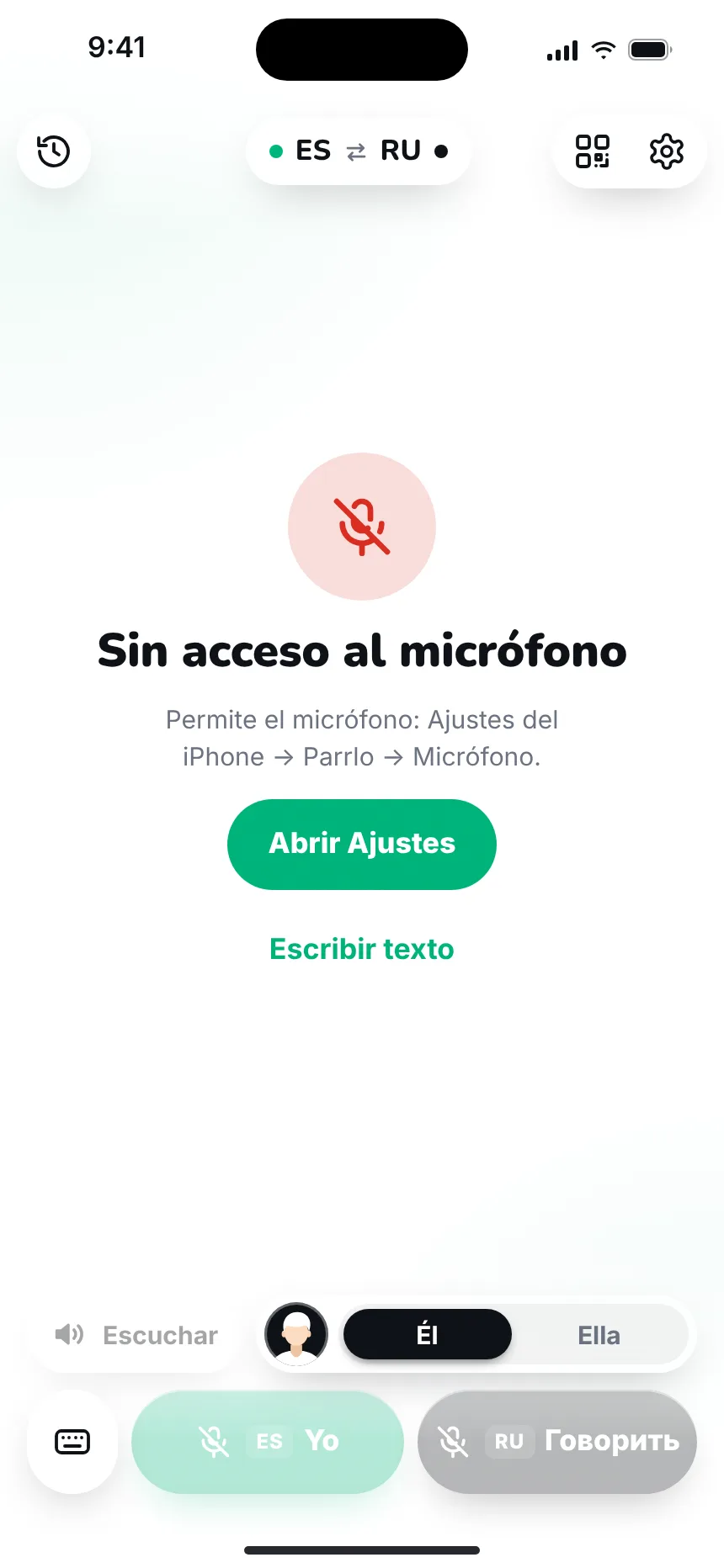 Si algo no va bien — error no mic